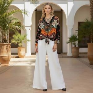 Vintage Marsha and Julio for Componix Boho Art Shirt 80s 90s Statement Top SZ 8